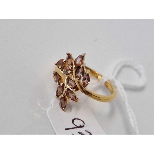 93 - A stone set dress ring 9ct size O 2.5 gms