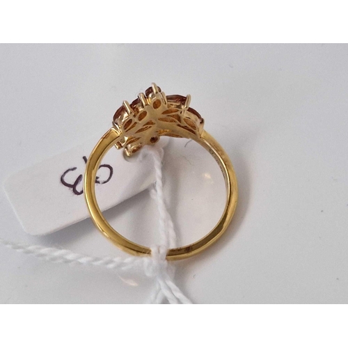 93 - A stone set dress ring 9ct size O 2.5 gms