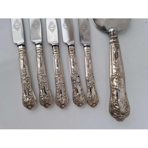 946 - Silver Handled Pie Server and Five Silver Handles Tea Knives