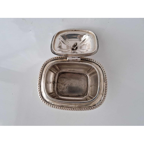 951 - Good Oval Tea Caddy Crested with Hinged Cover Ball Feet 4� wide London 1903 by JR 230g