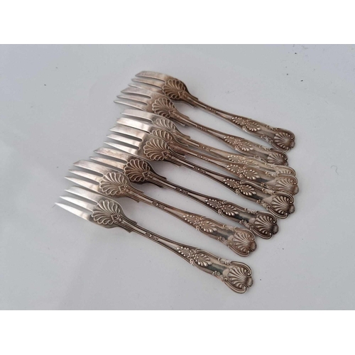 955 - Set of Eight Kings Pattern Cake Forks Sheffield 1940 by EV 271g