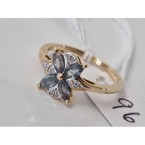 96 - A stone set dress ring 9ct size O 2 gms