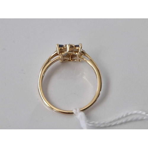 96 - A stone set dress ring 9ct size O 2 gms