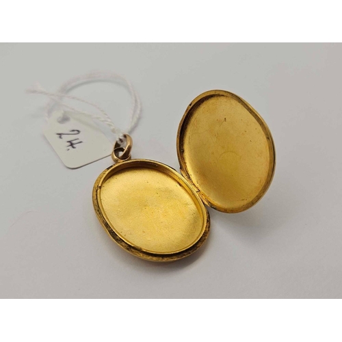 24 - A VICTORIAN FLORAL LOCKET PENDANT 18CT GOLD 10.2 GMS