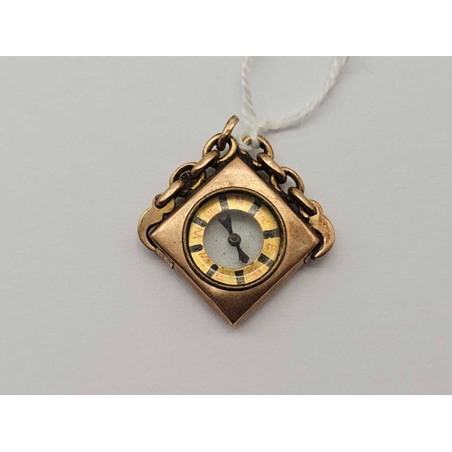 36 - A antique compass fob 9ct loop AF 3.7 gms