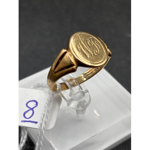 8 - A antique gents gold signet ring size U 4.8 gms