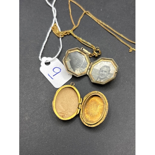 9 - Two back and front lockets 9ct 8 gms