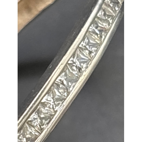 108 - Silver 925 hinged multi stone bangle 60mm diameter