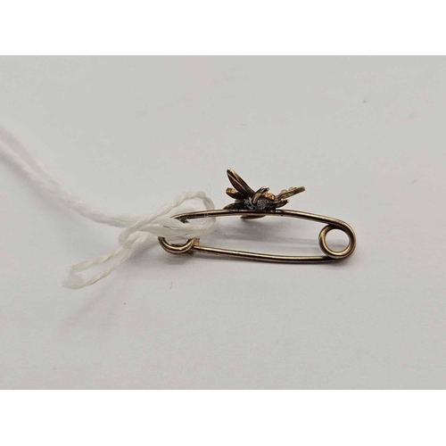 12 - An antique gold pearl mounted bug brooch
