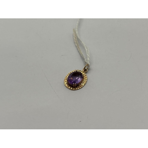46 - An amethyst pendant 9ct 1.9g