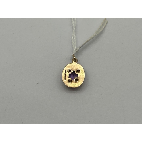 46 - An amethyst pendant 9ct 1.9g