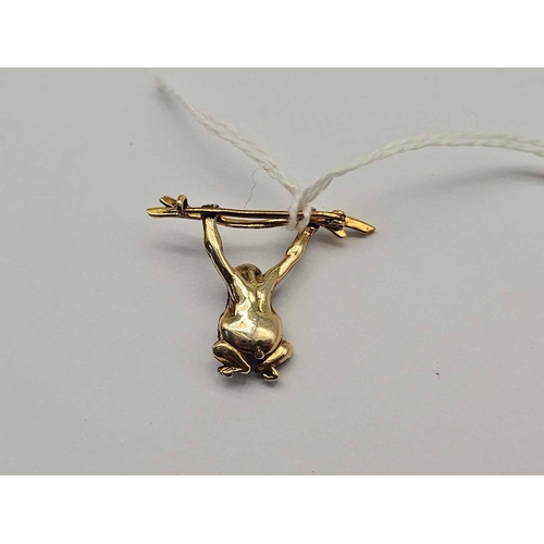 86 - A DIAMOND SET MONKEY BROOCH