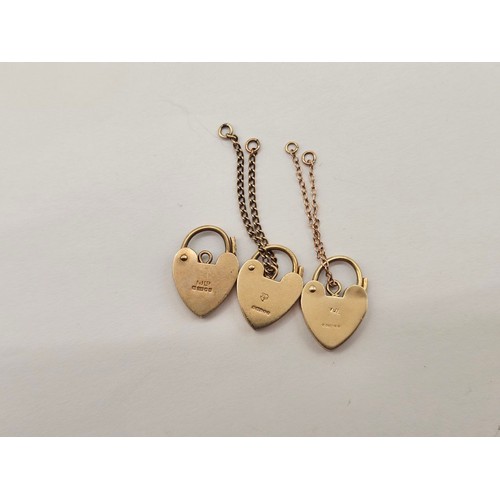 50 - Three padlocks 9ct 4.7g