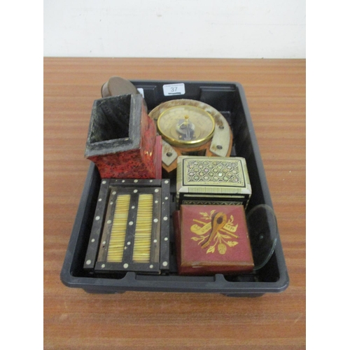 37 - BAROMETERS, SUNDRY BOXES, ETC