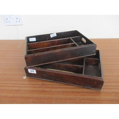 44 - TWO CUTLERY TRAYS