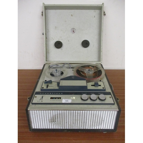 55 - A VINTAGE PORTABLE RECORD PLAYER