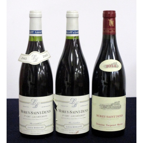 203 - 1 bt Morey-Saint-Denis 1er Cru Les Ruchots 2003 Louis Boillot vts, vintage slip re-attached 1 bt Mor... 