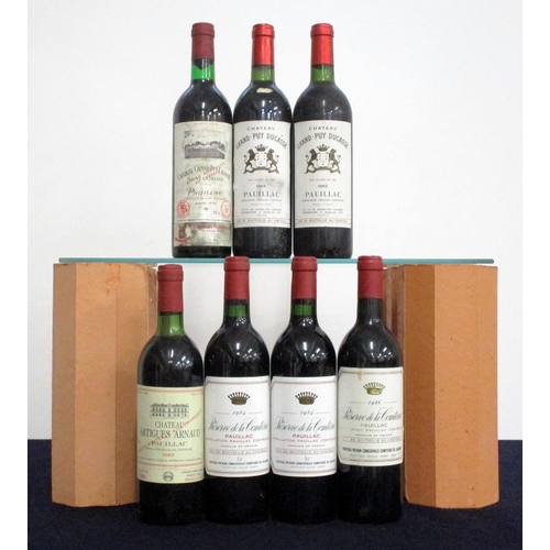 219 - 1 bt Ch. Grand-Puy-Lacoste 1976 Pauillac vts, sl bs, dstl 2 bts Ch. Grand-Puy-Ducasse 1982 Pauillac ... 