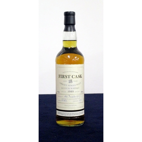 543 - 1 70-cl bt First Cask 18 YO Orkney Single Malt Scotch Whisky distilled 4/12/1989, bottle N° 195 (Hig... 