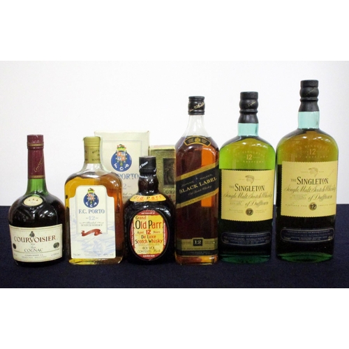 549 - 1 68-cl bt Courvoisier Luxe Cognac 40% 1 70-cl bt F. C.  Porto 12 YO Blended Scotch Whisky 40% oc 1 ... 