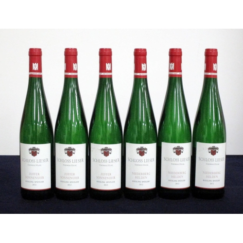 164 - 3 bts Schloss Lieser Juffer Sonnenuhr Riesling Spätlese 2012 3 bts Schloss Lieser Niederberg Helden ... 