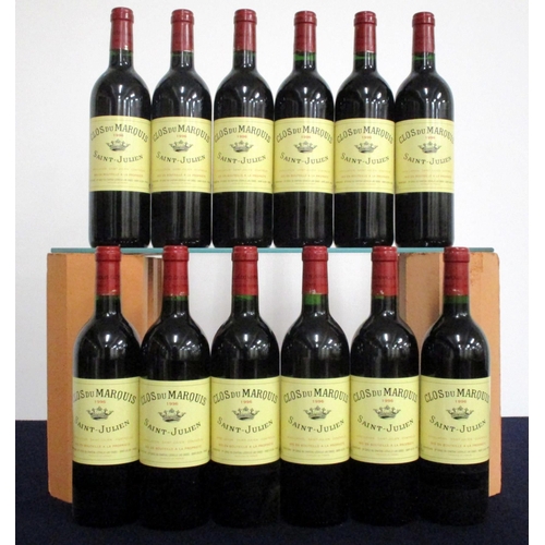 223 - 12 bts Clos du Marquis 1996 owc St Julien, 2nd wine Ch Léoville- Lascases,  11 hf, 1 hf/i.n