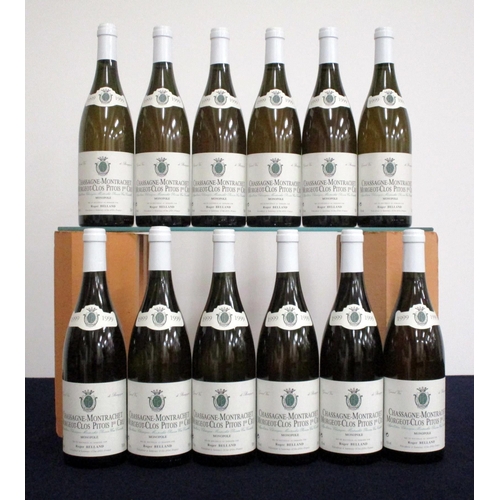 246 - 12 bts Chassagne-Montrachet Morgeot-Clos Pitois 1er Cru Monopole (blanc) 1999 oc Roger Belland 9 hf,... 