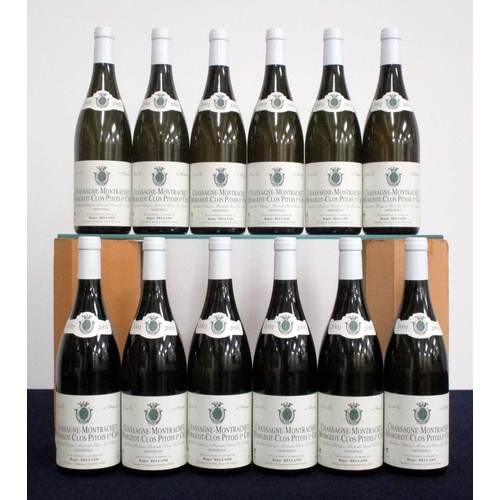 247 - 12 bts Chassagne-Montrachet Morgeot-Clos Pitois 1er Cru Monopole (blanc) 2001 oc Roger Belland 6 hf,... 