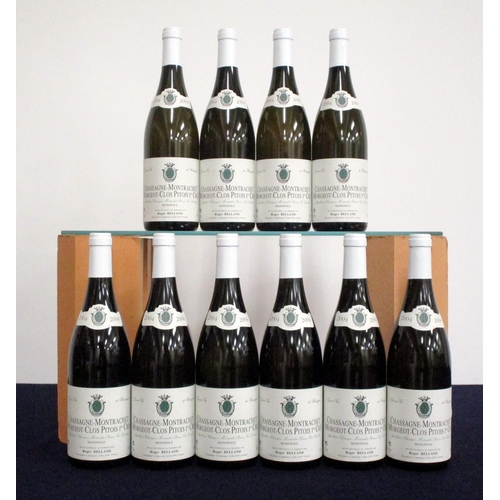 248 - 10 bts Chassagne-Montrachet Morgeot-Clos Pitois 1er Cru Monopole (blanc) 2004 oc Roger Belland  8 hf... 