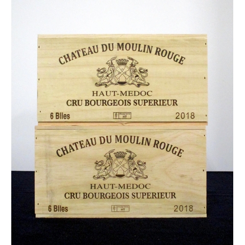 296 - V 12 bts Ch. Moulin Rouge 2018 owc (2 x 6) Haut-Médoc Cru Bourgeois Superieur