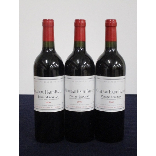 346 - 3 bts Ch. Haut-Bailly 2000 Pessac-Léognan Cru Classé i.n