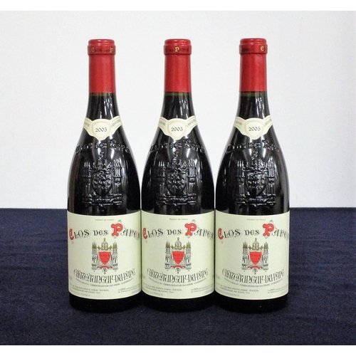 348 - 3 bts Châteauneuf-du-Pape 2005 Clos des Papes  hf/i.n