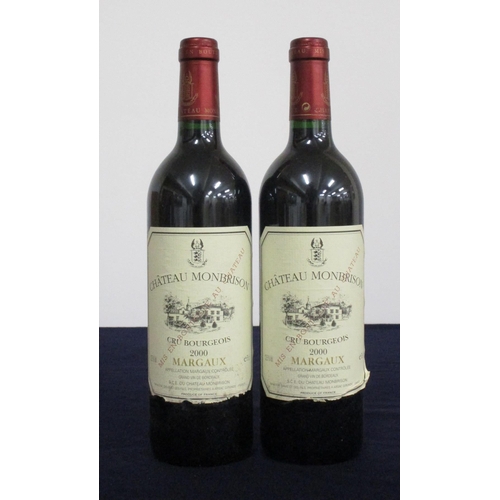 349 - 2 bts Ch. Monbrison 2000 Margaux Cru Bourgeois hf/i.n, vsl torn labels