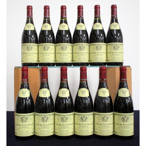 453 - 12 bts Côte de Nuits Villages 'Le  Vaucrain' 2002 oc (damaged) Louis Jadot 8 i.n, 4 vts