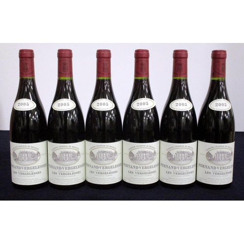 455 - 6 bts Pernand-Vergelesses 1er Cru Les Vergelesses 2005 oc Dom Chandon de Brailles 2 hf/i.n, 4 i.n, s... 