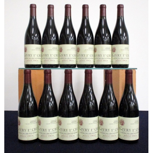 456 - 12 bts Givry 1er Cru Clos du Cellier Aux Moines 2005 oc Dom Joblot 1 hf/i.n, 11 i.n