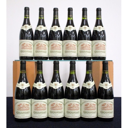 492 - 12 bts Gigondas Cuvée de la Tour Sarrazine 2003 oc Dom Le Clos des Cazaux  4 hf/i.n, 8 i.n