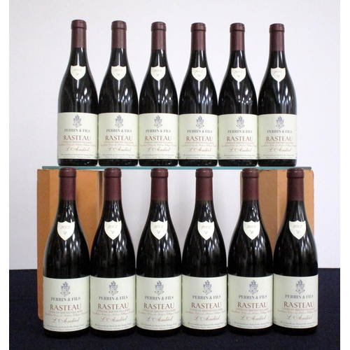 498 - 12 bts Rasteau Côtes du Rhone Villages L'Andéol 2007 oc Perrin et Fils 7 hf/i.n, 5 i.n