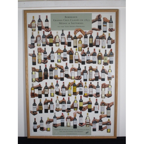 528 - A Coloured Print - The Classification  of 1855 Médoc and Sauternes showing all the bottles held by h... 