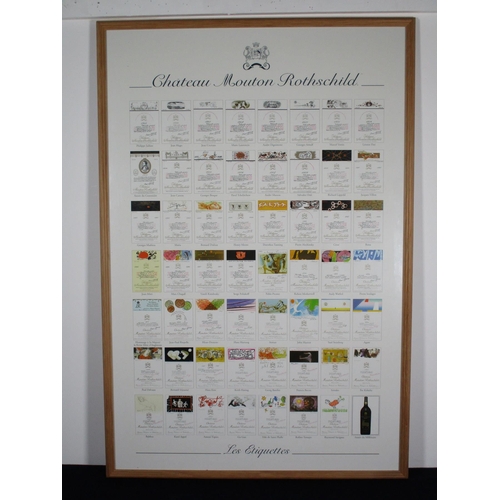 531 - A Coloured Print - Château Mouton Rothschild labels 56 years from 1945-2000 all by famous artists un... 