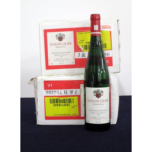 534 - V 12 bts Thomas Haag Schloss Lieser Wehlener Sonnenuhr Riesling Kabinett 2014 oc (2 x 6) Mosel