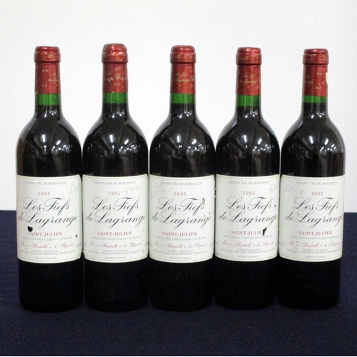 542 - 5 bts Les Fiefs de Lagrange 1995 St Julien 2 hf/i.n, 3 i.n, ntl, handwriting on labels