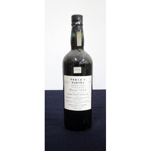 909 - 1 bt Power Drury Bual Vintage Madeira 1954 bottled bt Madeira Wine Company California Import (premiu... 