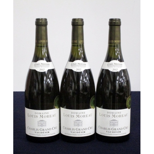 923 - 3 bts Chablis Grand Cru Vaudesir 2012 Dom Louis Moreau  1 hf/i.n, 2 i.n