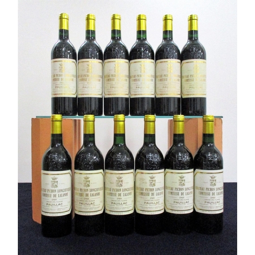 965 - 12 bts Ch. Pichon Lalande 1989 Pauillac, 2me Cru Classé 3 hf/i.n,  8 i.n, 1 vts, vsl stl