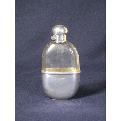 515 - A Silver and Glass Hipflask, Sheffield 1899 - Mappin and Webb