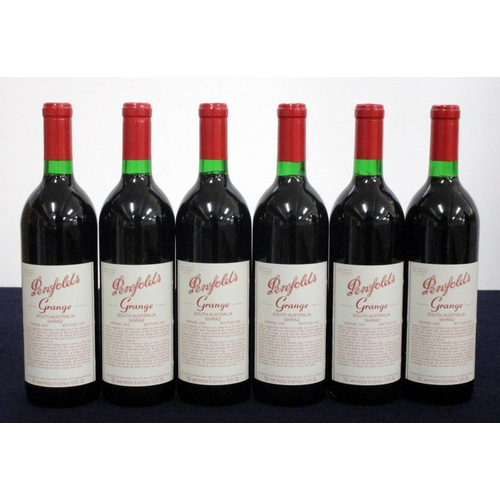 303 - 6 bts Penfolds Grange 1992 owc- writing on lid South Australia OT 1 i.n, 5 vts