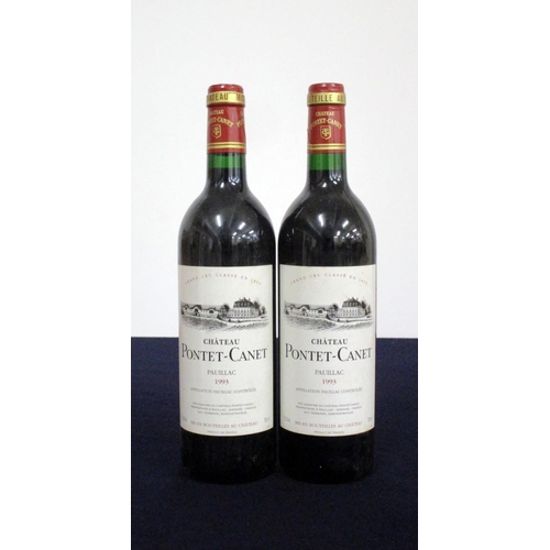 51 - 2 bts Ch. Pontet-Canet 1993  Pauillac Grand Cru Classé hf/i.n