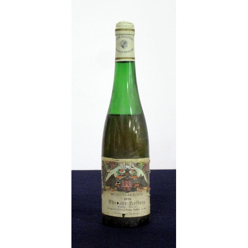 512 - 1 bt Arthur Hallgarten Dhroner Hofberg Riesling Spätlese 1959 M.S.R., sl ullaged - ls, sl ntl, bs