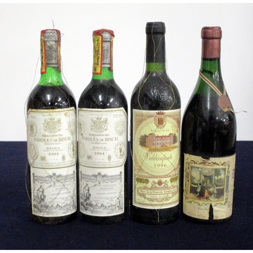 514 - 2 bts Marqués de Riscal Rioja de Crianza 1984 vts, us, vsl nt/sl stl, 1 cork dropped but capsule rem... 